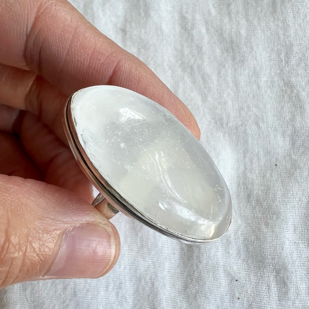 925 Crystal CHARGING Selenite Ring 7.5 - Picture 7 of 12